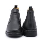 Bota Conforto Bico Redondo 100% Couro Palmilha Gel