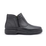 Bota Conforto Bico Redondo 100% Couro Palmilha Gel