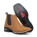 Bota Chelsea Botina Pessoni 100% Couro Legítimo Castor