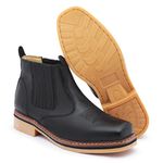 Botina Country Bota 100% Couro Legítimo Látego Preto