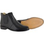 Bota Social com Elástico Lateral Sola de Couro 