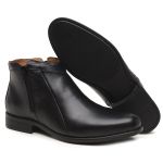Bota Chelsea Masculina em Couro Preta