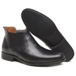 Bota Chelsea Masculina em Couro Legítimo Preta