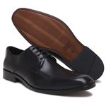 Sapato Social Derby Sola de Couro em Couro Preto