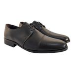 Sapato Social Milano em Couro Legítimo Preto