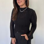 Bata Feminina Rendada Tricô - Preto