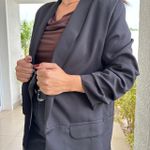 Blazer Feminino Manga Franzida - Preto