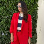 Blazer Feminino Manga Franzida - Vermelho
