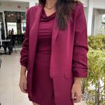 Blazer Feminino Manga Franzida - Vinho