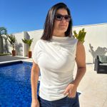 Blusa Feminina Assimétrica Drapeada - Off White