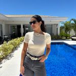 Blusa Feminina Assimétrica - Natural