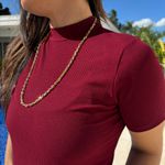 Blusa Feminina Canelada Gola Alta - Vinho
