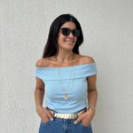 Blusa Feminina Canelada Lary - Azul 