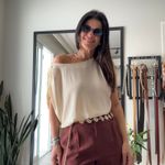 Blusa Feminina Canoa Franzida - Creme