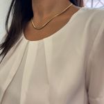 Blusa Feminina Crepe Mangas Prega - Off White