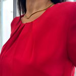 Blusa Feminina Crepe Mangas Prega - Vermelho