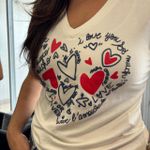 Blusa Feminina Decote V Coração - Off White