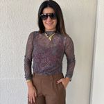 Blusa Feminina Tule Manga Longa Paisley