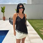 Blusa Feminina Renda Alça Fina - Preto