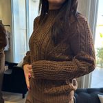 Blusa Feminina Trança Grossa Tricô - Marrom