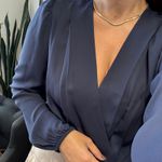 Body Feminino Transpassado Manga Longa - Marinho