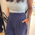 Calça Feminina Alfaiataria Cós de Pregas - Marinho