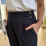 Calça Feminina Alfaiataria Cós de Pregas - Preto