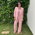 Calça Feminina Alfaiataria Cós de Pregas - Rosa Claro