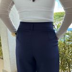 Calça Feminina Alfaiataria Detalhe Cós - Marinho