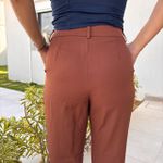 Calça Feminina Alfaiataria Grife - Marrom