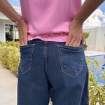 Calça Feminina Barrel com Recorte - Escura