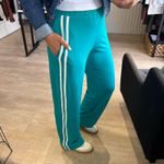 Calça Feminina Moletinho Listras Laterais - Turquesa