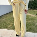 Calça Feminina Pantalona Tricô - Amarelo