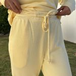 Calça Feminina Pantalona Tricô - Amarelo
