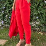 Calça Feminina Reta Alfaiataria - Vermelho