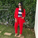 Calça Feminina Reta Alfaiataria - Vermelho