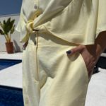 Calça Feminina Reta - Amarelo