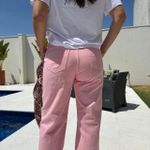 Calça Feminina Reta Sarja - Rosa