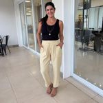 Calça Feminina Sarja Marante - Creme