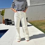 Calça Feminina Wide Leg - Off White