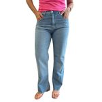 Calça Jeans Feminina Reta Barra Fio