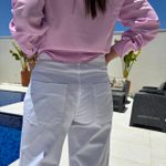 Calça Jeans Feminina Wide Leg - Branco