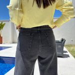 Calça Jeans Feminina Wide Leg - Preto