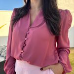 Camisa Feminina Crepe Ggt - Rosa Queimado