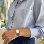 Camisa Feminina Listrada Abertura - Azul Bebê