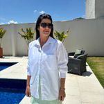 Camisa Feminina Listrada Abertura - Off White