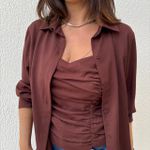 Camisa Feminina Viscolinho - Marrom