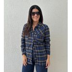Camisa Feminina Xadrez - Marinho