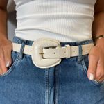 Cinto Feminino Croco - Off White