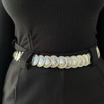 Cinto Feminino Moedas Textura - Prata